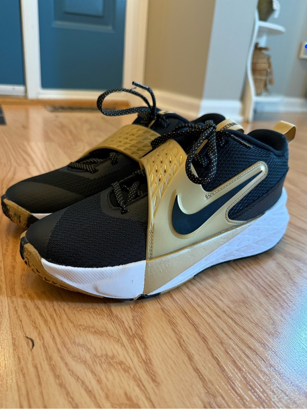 Nike Black and Gold Trainer Youth Sneakers